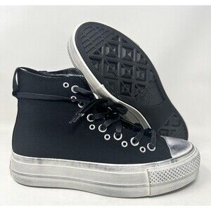 Converse Womens All Star Lift Platform Black White "Dirty" New Size 6